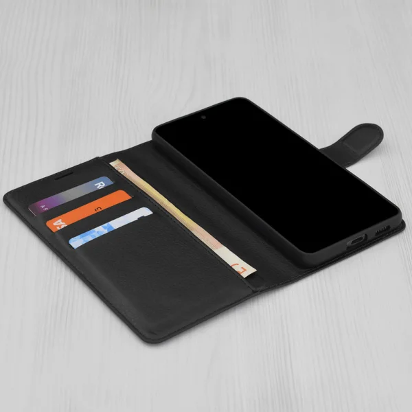 Калъф тефтер Techsuit Leather Folio за Xiaomi Redmi 15 4G / Redmi 15 5G, черен 5