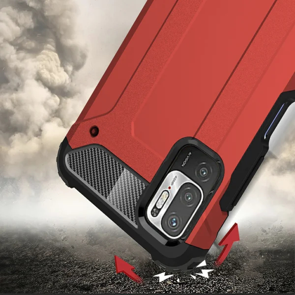 Удароустойчив калъф Armor за Xiaomi Poco M3 Pro 5G/4G/Redmi Note 10 5G, Червен 3