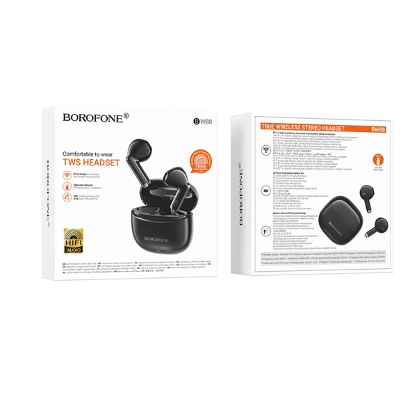 Безжични слушалки Borofone Deep Rhyme BW88, Bluetooth V5.4, 300mAh, черен 5