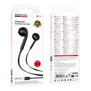 Слушалки Borofone Star BM99 Type-C, с микрофон,DAC Chip, черен 6