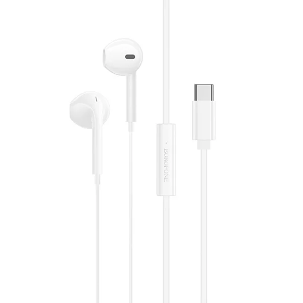 Earphones Borofone Star BM99 Type-C, with Microphone,DAC Chip, white 1