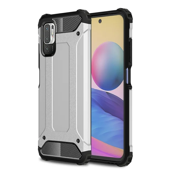 Удароустойчив калъф Armor за Xiaomi Poco M3 Pro 5G/4G/Redmi Note 10 5G, Сребрист 1