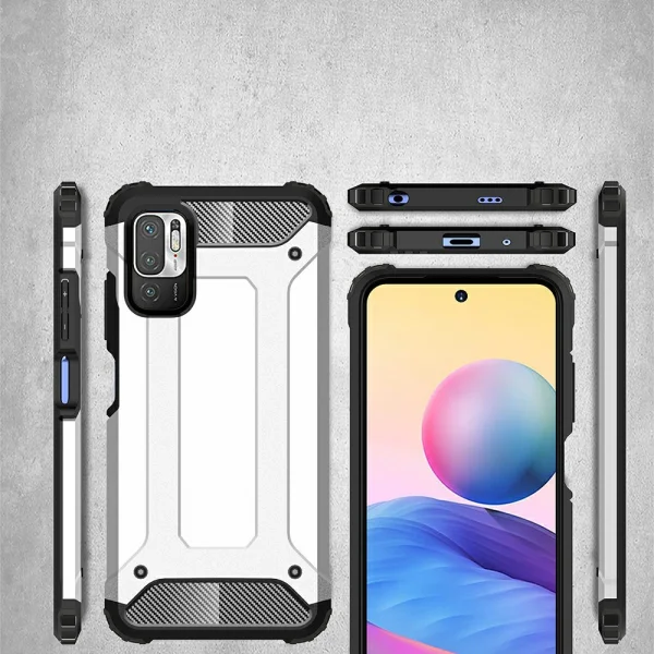 Удароустойчив калъф Armor за Xiaomi Poco M3 Pro 5G/4G/Redmi Note 10 5G, Сребрист 3