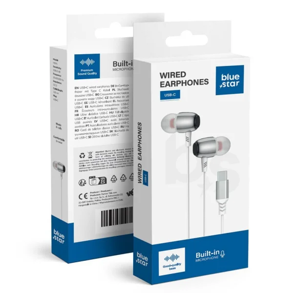 Headphones with microphone Blue Star, DAC, M09C, Type-C, white 2