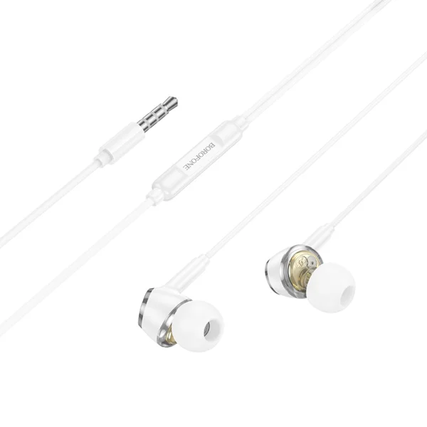 Earphones with microphone Borofone BM90 Miller, 3.5 mm jack, white 2