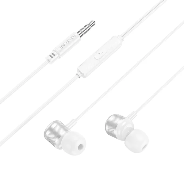 Слушалки с микрофон Borofone BM93 Platinum, 3.5 мм жак, сребърни 2