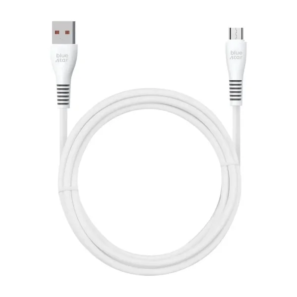 USB Cable Blue Star DC99M, USB-A to Micro USB, 2A, 1m, white 2