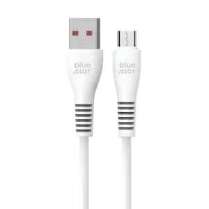 USB Кабел Blue Star DC99M, USB-A към Micro USB, 2A, 1m, бял