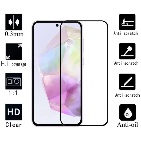 Стъклен Протектор OG Full Glue 5D за Samsung Galaxy A35 / A55, черен 4