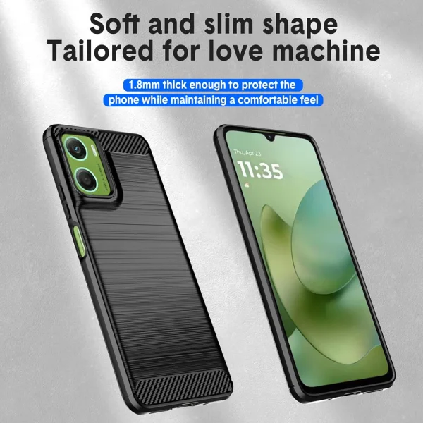 Силиконов Калъф Carbon за Motorola Moto G06 / Moto G06 Power, черен 2