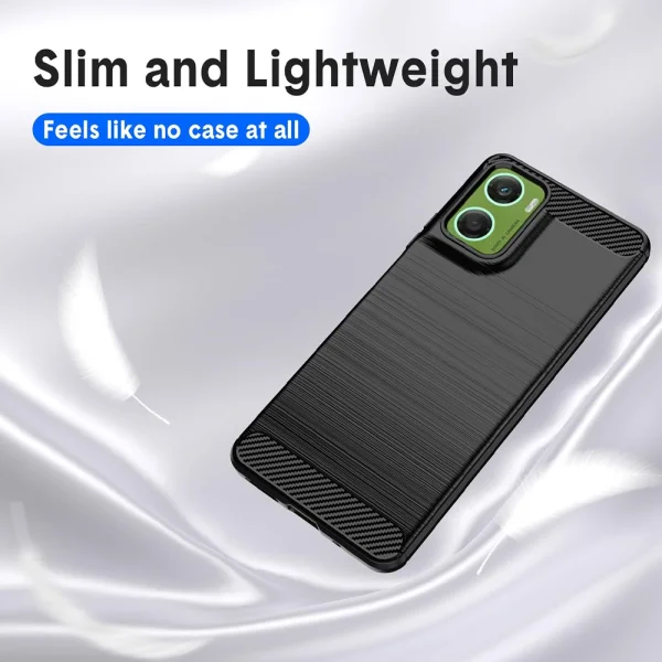 Силиконов Калъф Carbon за Motorola Moto G06 / Moto G06 Power, черен 3