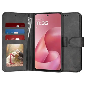 Калъф Тефтер Techsuit Diary за Motorola Moto G57 Power / G67 Power, черен
