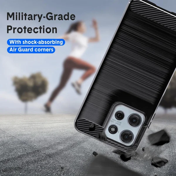 Силиконов Калъф Carbon Fibre Brushed за Motorola Moto G57 Power / G67 Power, черен 4