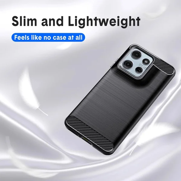 Силиконов Калъф Carbon Fibre Brushed за Motorola Moto G57 Power / G67 Power, черен 2