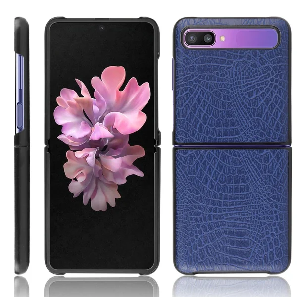 Shockproof case Crocodile Leather Coated for Samsung Galaxy Z Flip / 5G, Blue 2