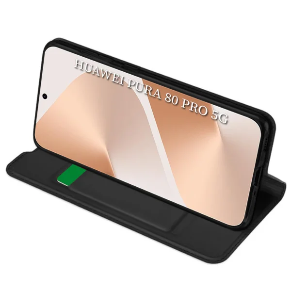 Калъф тефтер Techsuit Magskin за Huawei Pura 80 Pro, черен 2