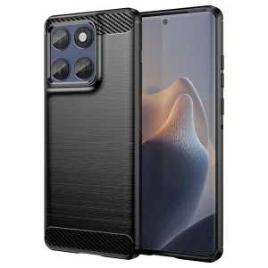 Силиконов Калъф Carbon за Motorola Edge 70, черен