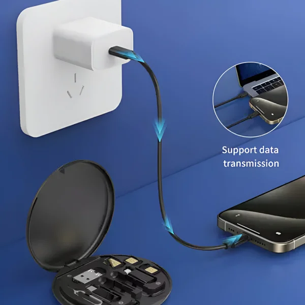 SENDEM Cable Set, Type-C to Type-C with Lightning, Micro USB and USB-A adapters, 60W, White 3