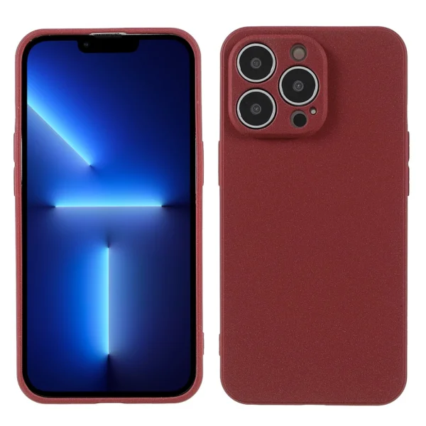 Wear-Resistant Silicone Case for iPhone 13 Pro Max, Matte Red 2