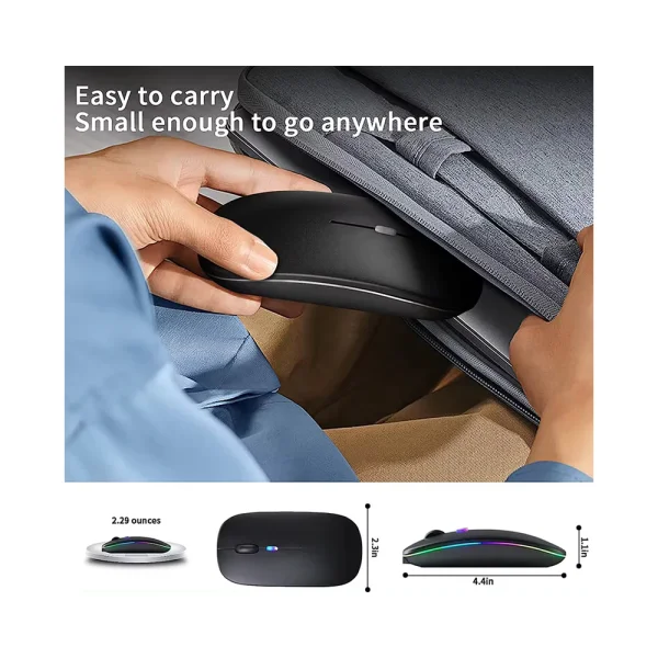 Wireless Mouse Techsuit M1 Gaming BT 5,2 1600DPI, Black 6