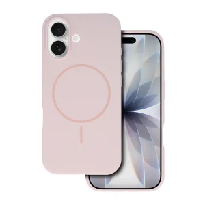 Удароустойчив калъф MagSF Slim Silicone за iPhone 17, Светло розов