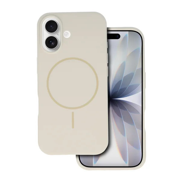 Shockproof Case MagSF Slim Silicone for iPhone 17, Beige 1