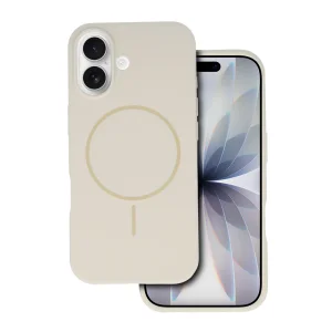 Удароустойчив калъф MagSF Slim Silicone за iPhone 17, Бежово