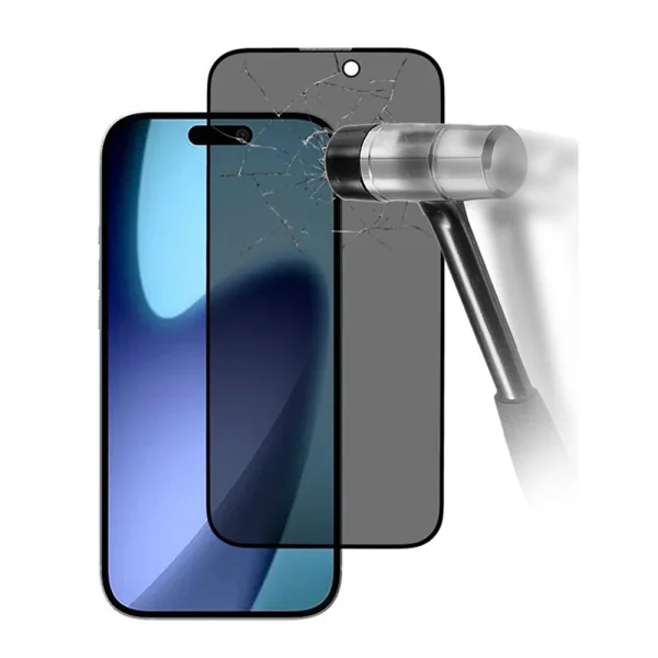 5D Full Glue PRIVACY glass protector for iPhone 17, black 2