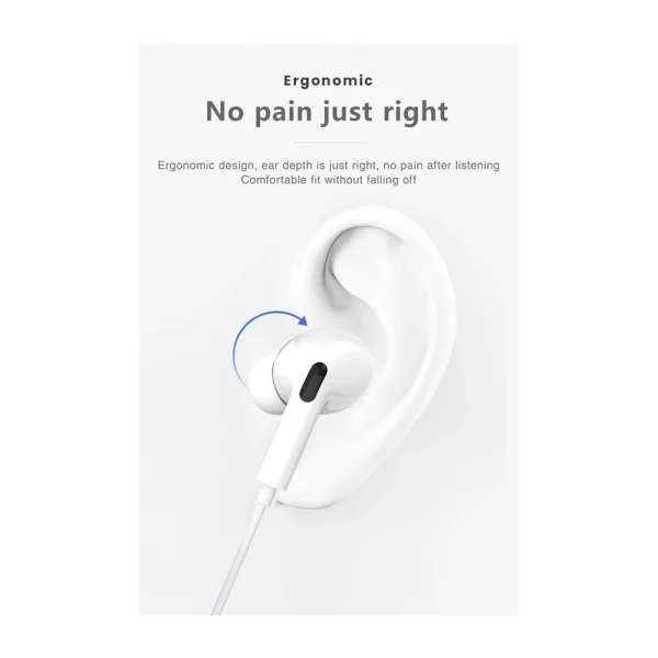 Earphones with microphone Jellico EP3A, LIGHTNING, white 3