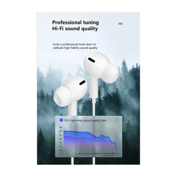 Earphones with microphone Jellico EP3A, LIGHTNING, white 2