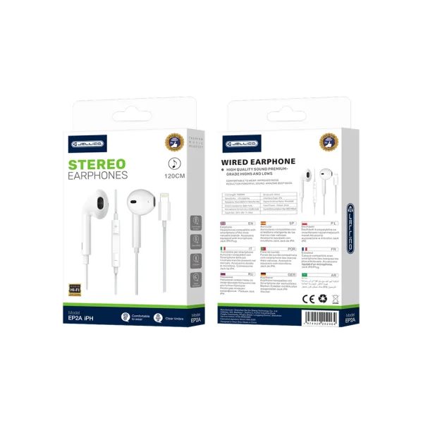 Headphones with microphone Jellico EP2A, LIGHTNING, white 3