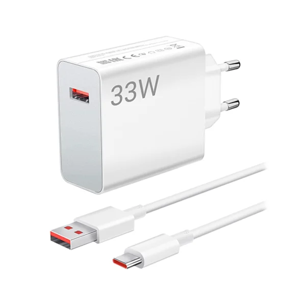 Зарядно устройство Xiaomi 33W Charging Combo Charger (Type-A), Бял 2