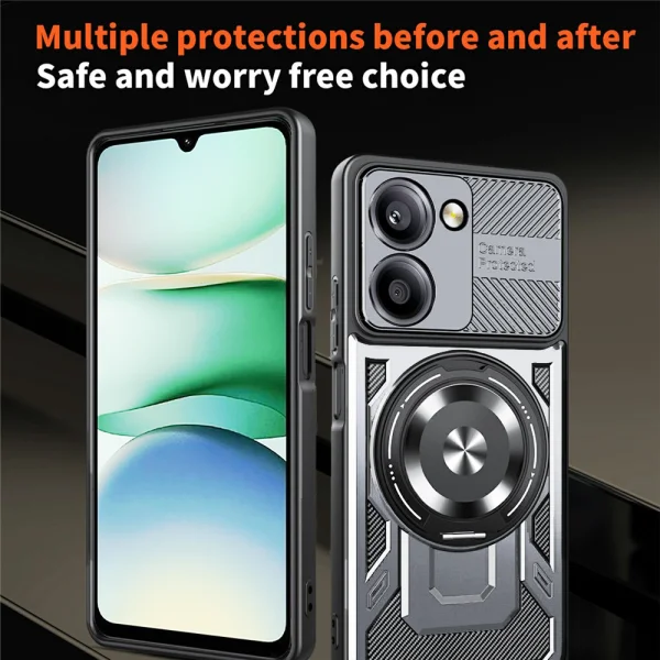 Удароустойчив калъф Magnetic Rotating Kickstand за Xiaomi Redmi A5 4G, Сив 2