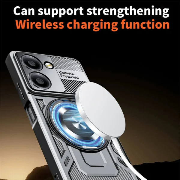Удароустойчив калъф Magnetic Rotating Kickstand за Xiaomi Redmi A5 4G, Сив 3