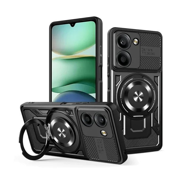 Удароустойчив калъф Magnetic Rotating Kickstand за Xiaomi Redmi A5 4G, Черен 1