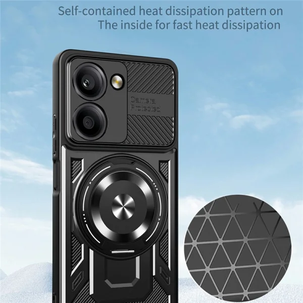 Удароустойчив калъф Magnetic Rotating Kickstand за Xiaomi Redmi A5 4G, Черен 3