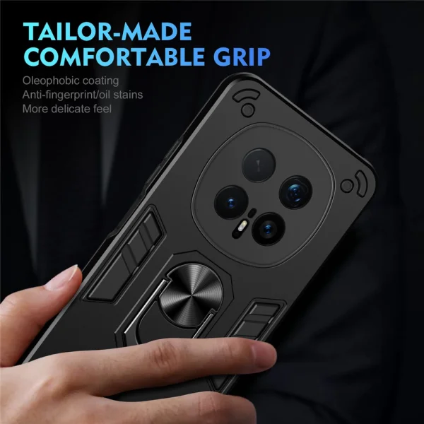Удароустойчив калъф Hybrid Ring Holder Kickstand за Honor Magic8 Pro 5G, Черен 4