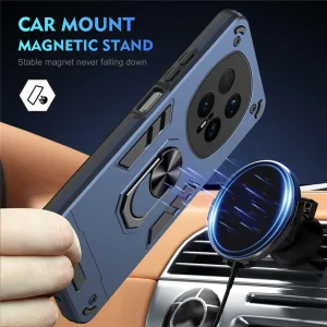 Shockproof Case Hybrid Ring Holder Kickstand for Honor Magic8 Pro 5G, Blue 3
