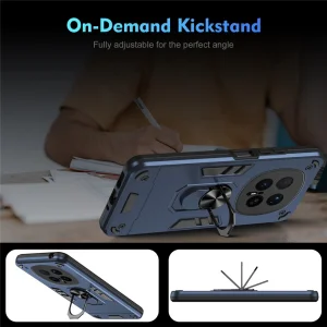 Shockproof Case Hybrid Ring Holder Kickstand for Honor Magic8 Pro 5G, Blue 5