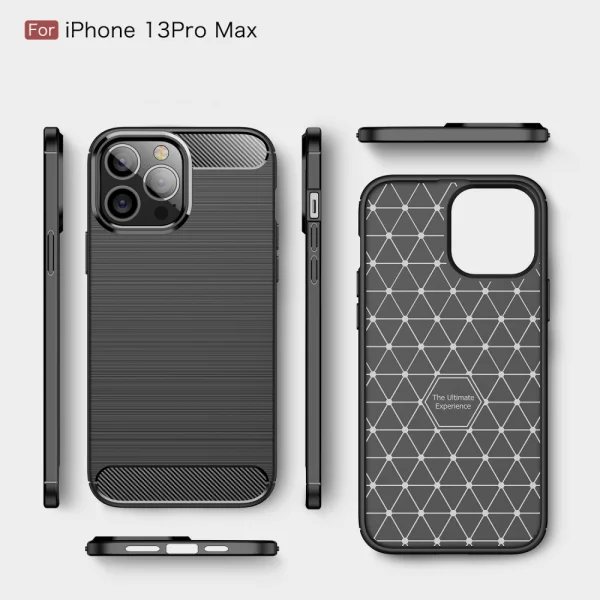 Silicone case Carbon Fiber for iPhone 13 Pro Max, Black 4