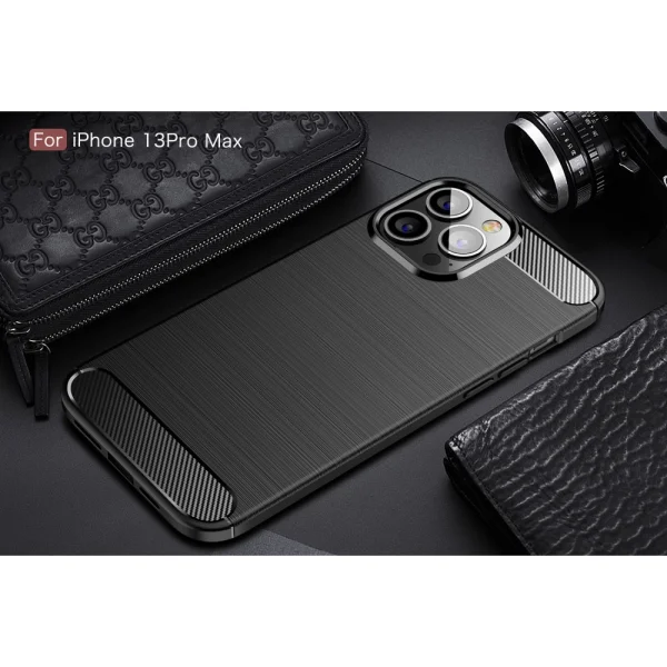Silicone case Carbon Fiber for iPhone 13 Pro Max, Black 5