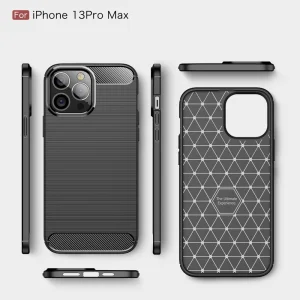 Silicone case Carbon Fiber for iPhone 13 Pro Max, Black 4