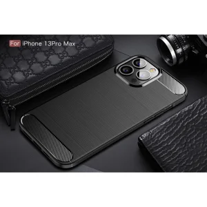 Silicone case Carbon Fiber for iPhone 13 Pro Max, Black 5