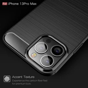 Silicone case Carbon Fiber for iPhone 13 Pro Max, Black 3