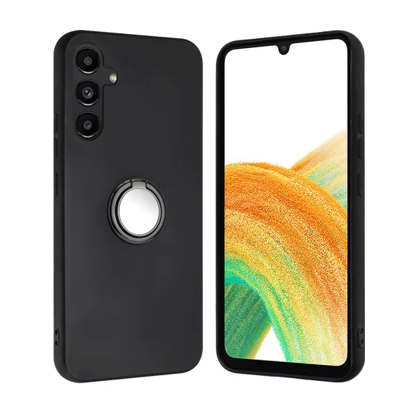 Silicone Case Matte Ring Kickstand for Samsung Galaxy S26, Black 1