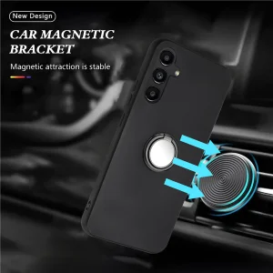 Silicone Case Matte Ring Kickstand for Samsung Galaxy S26, Black 3