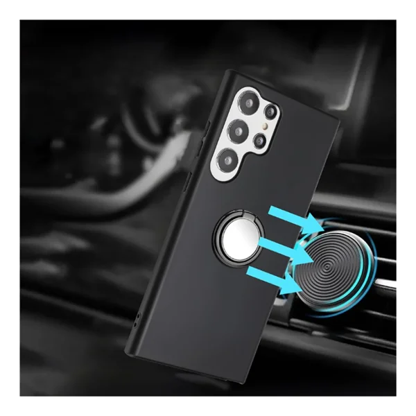 Silicone Case Matte Ring Kickstand for Samsung Galaxy S26 Ultra, Black 3
