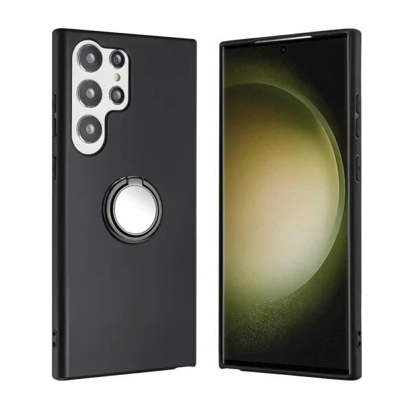 Silicone Case Matte Ring Kickstand for Samsung Galaxy S26 Ultra, Black 1