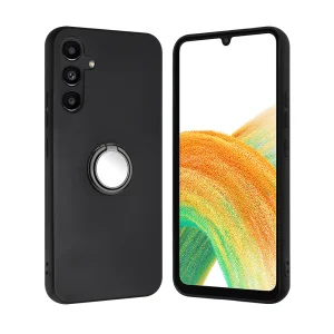 Силиконов калъф Matte Ring Kickstand за Samsung Galaxy S26 Plus, Черен