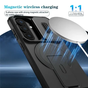 Калъф Magnetic Metal Kickstand Camera Slider за Samsung Galaxy S26 / S26 Pro, черен 3